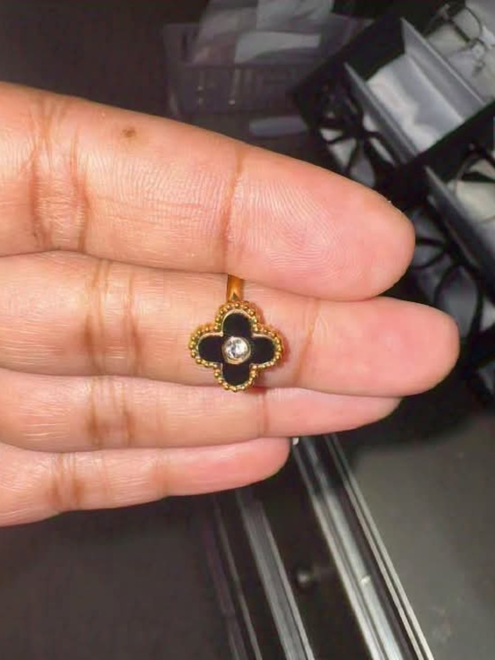 Gold-Tone Red Ladybug Pendant and Flower SET - Picture 7 of 7